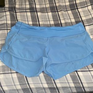 light blue lululemon speed up shorts